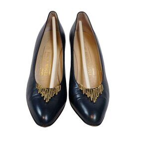 Womens Bruno Magli Italy Leather Navy Blue Shoes / Heels Size: 7 N